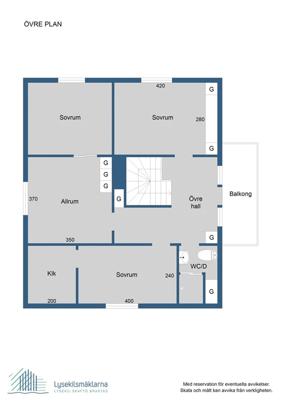 Planlösning, övre plan