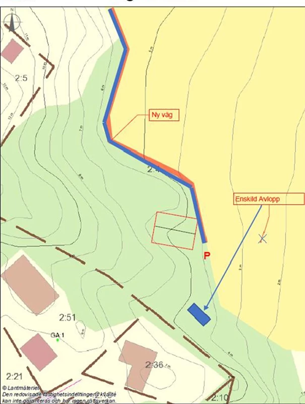 Planerad placering av bostadshus