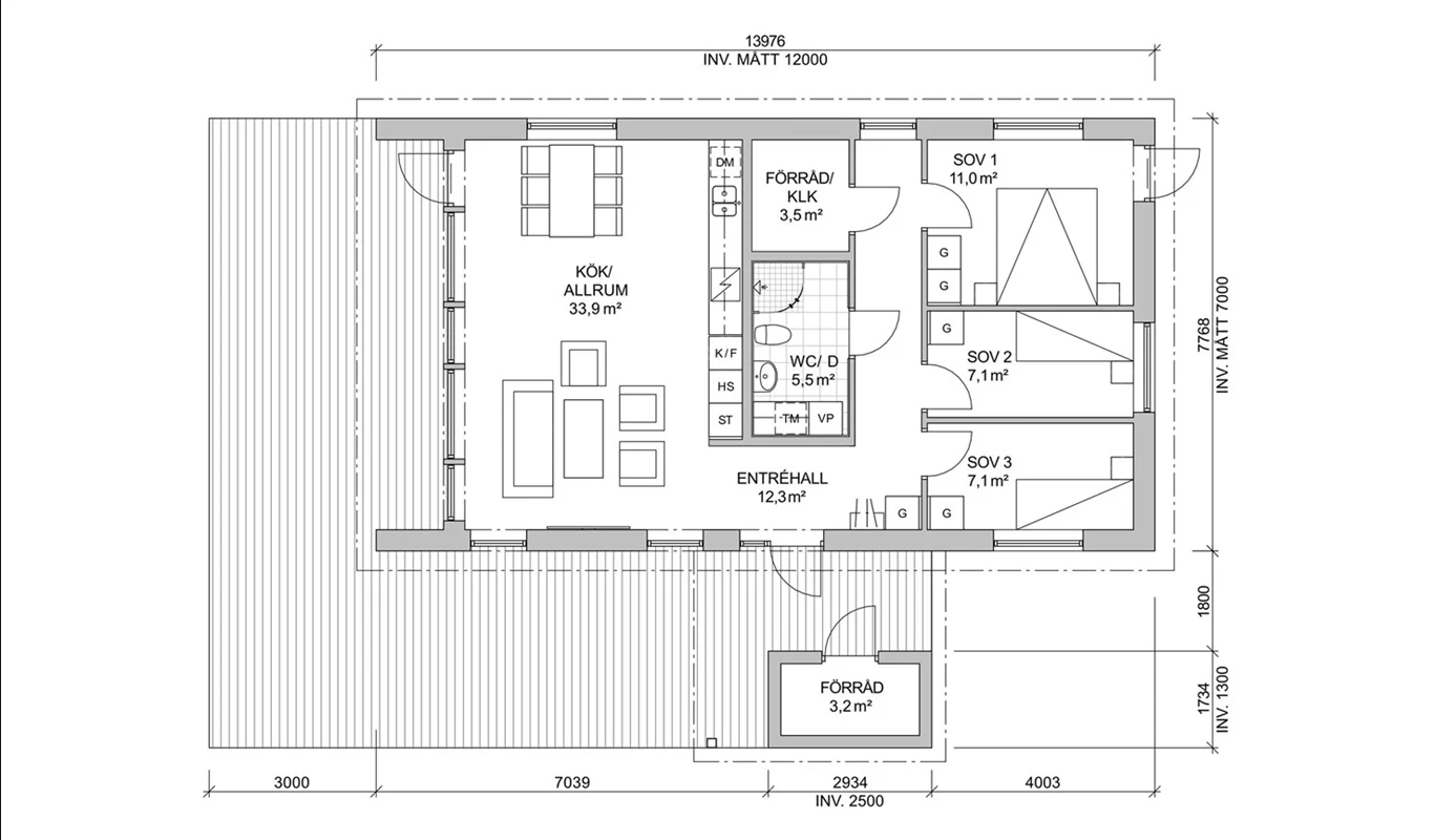 Planskiss Planritning illustration Villa Lunneberg