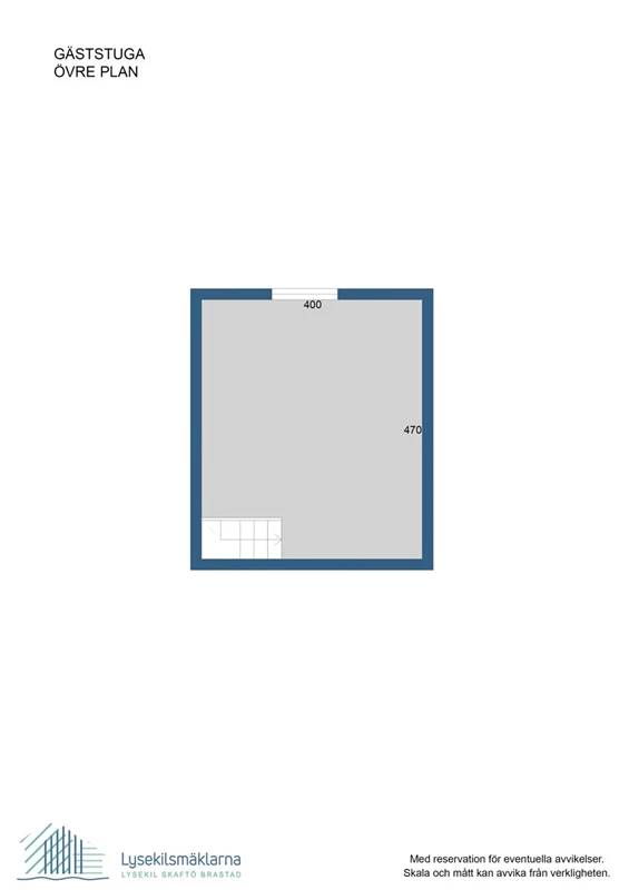 Planlösning gäststuga, övre plan/sovloft